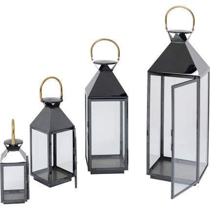 Lantern Giardino Black and Gold (4/Set) Kare Design