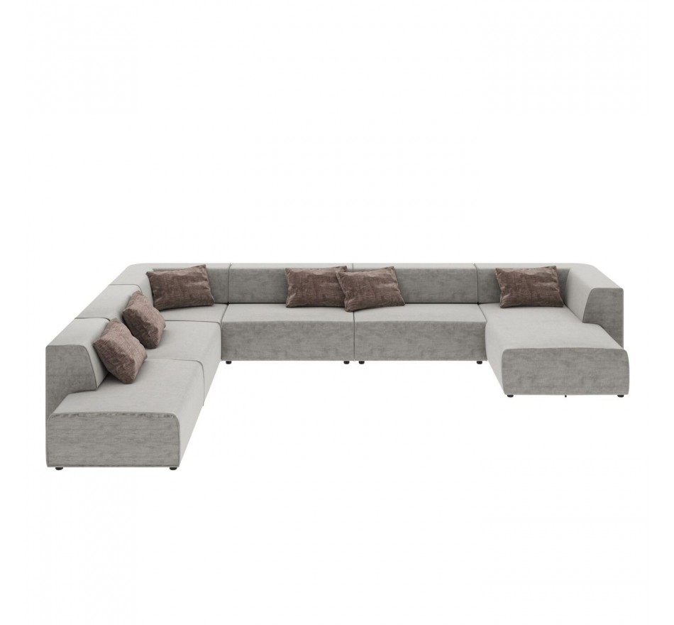 Corner Sofa Infinity Grey XXL 6-Seater Kare Design