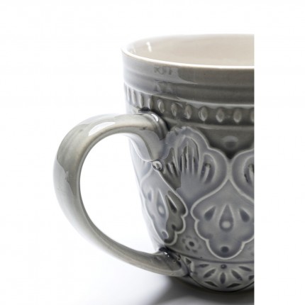 Mug Sicilia Mandala Grey (4/Set) Kare Design