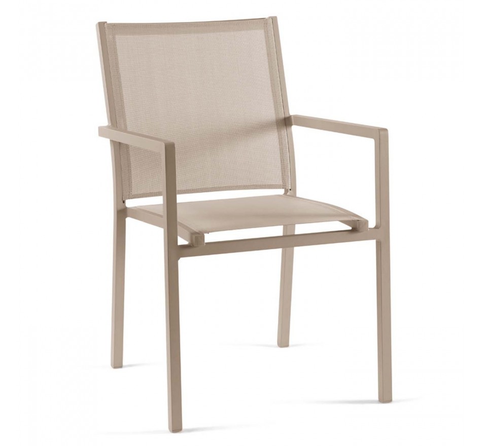 Chaise de jardin avec accoudoirs Bari taupe Gescova