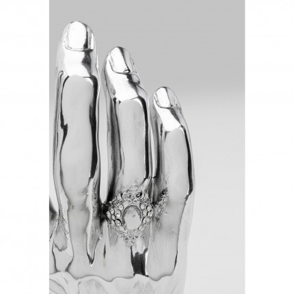 Deco Hand Diamond Ring Silver Kare Design