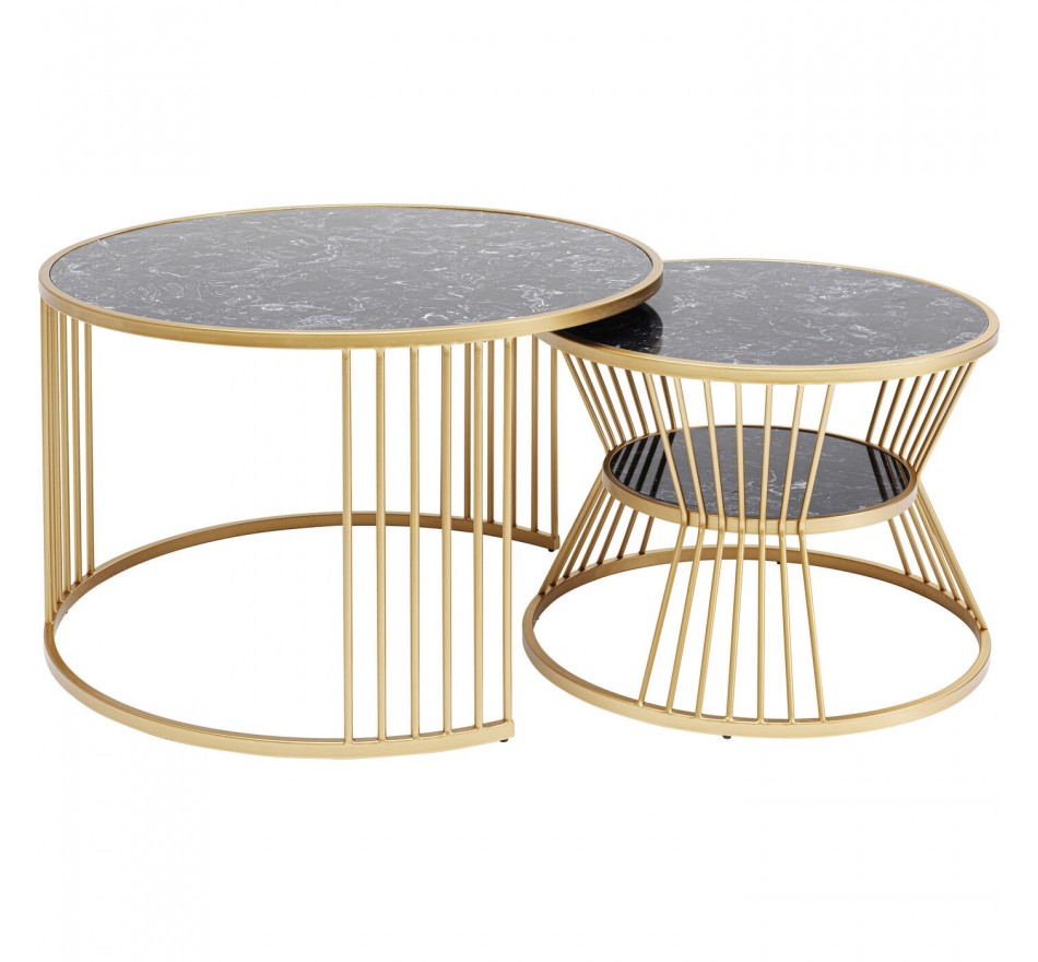 Salontafel Roma (2/Set) zwart goud Kare Design