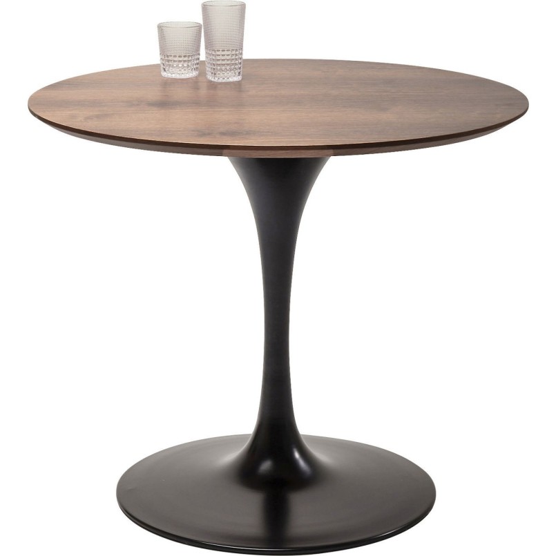 Table Invitation Set Walnut Black Ø90cm Kare Design