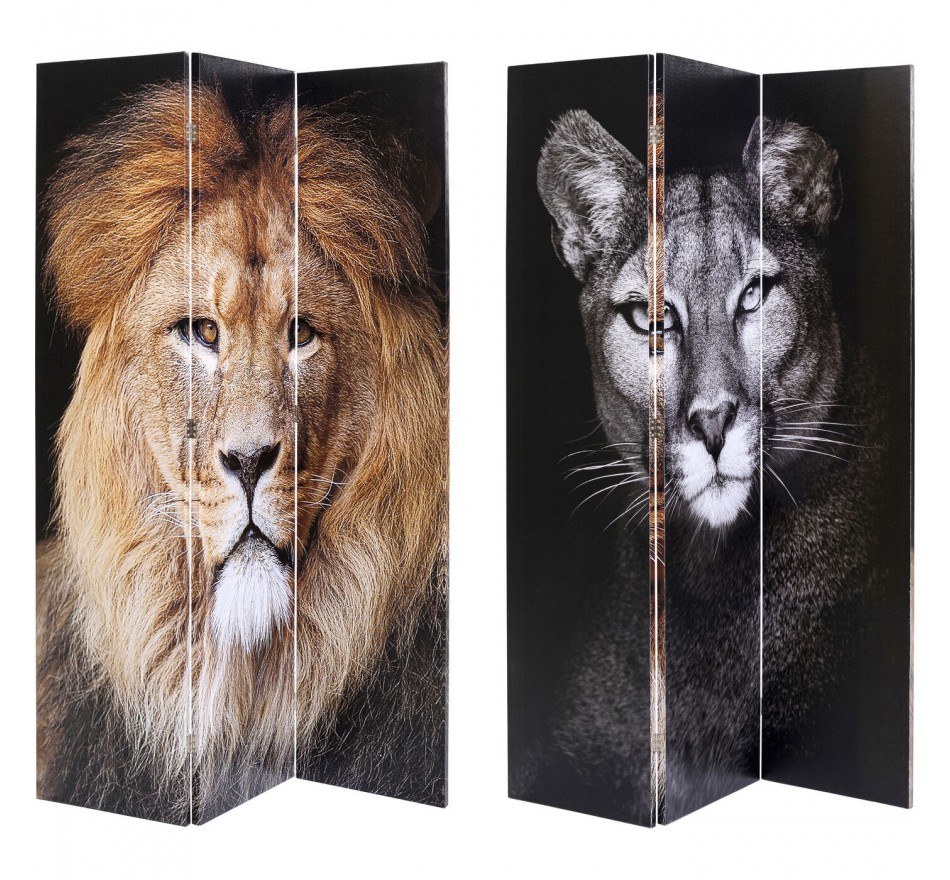 Paravent King Lion vs Cat Girl 120x180