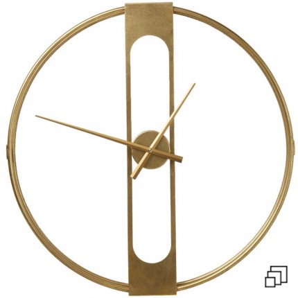 Wall Clock Clip Gold Kare Design